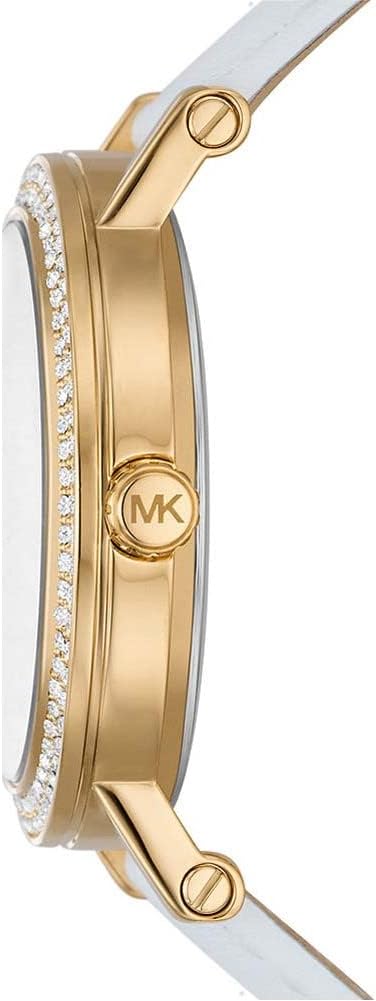Michael Kors Corey Three-Hand White Leather Women's Watch - MK2985
