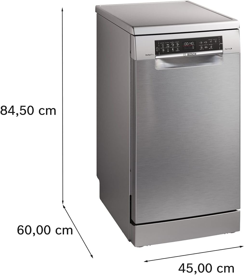 Bosch SPV2IKX10E Serie 2 Smarter Geschirrspüler vollintegriert, 45 cm breit, Besteckkorb, Extra Trocknen auf Knopfdruck, InfoLight roter Lichtpunkt am Boden, AquaStop Schutz gegen Wasserschäden, Weiß