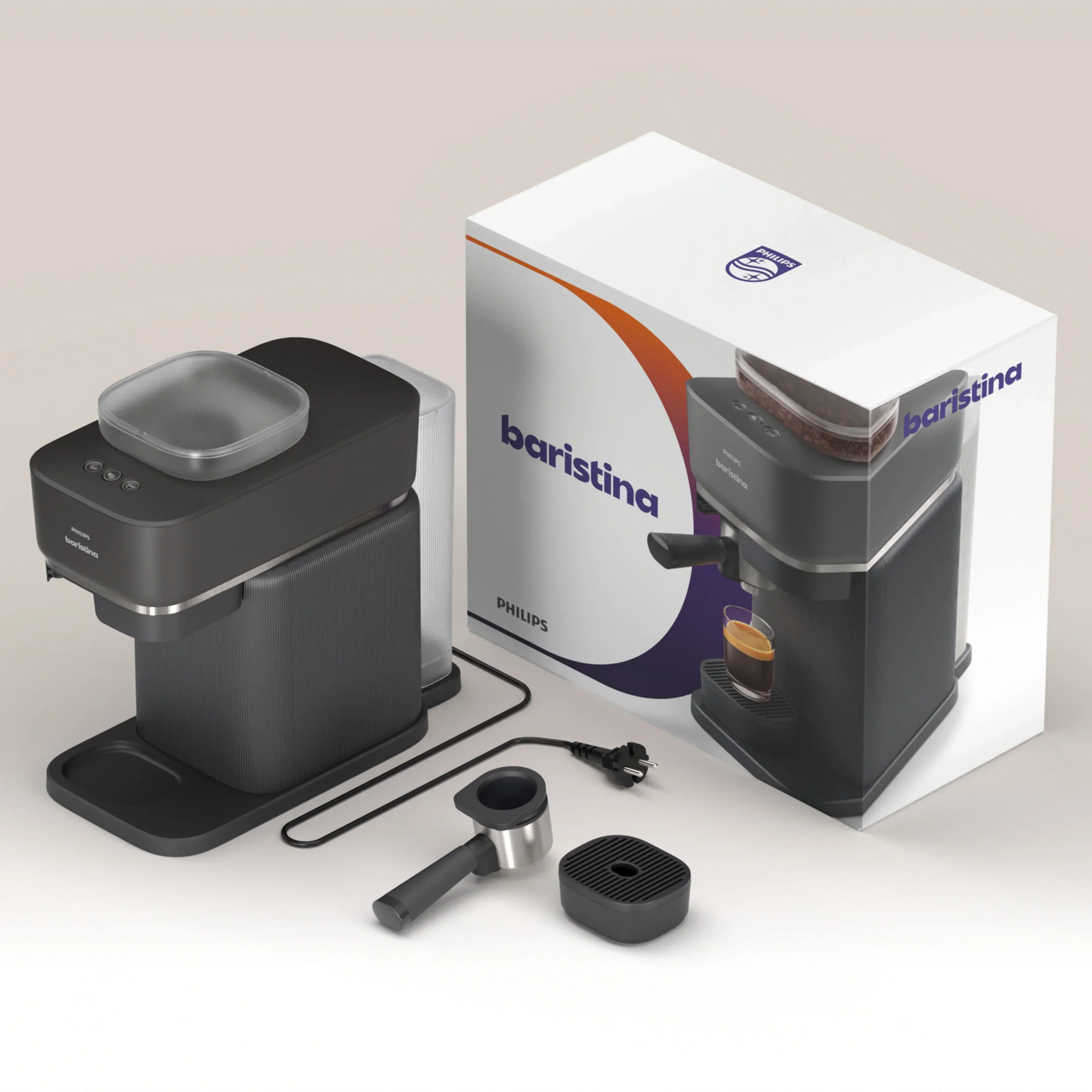 Philips Baristina Espresso machine Black Grey (BAR300/60)
