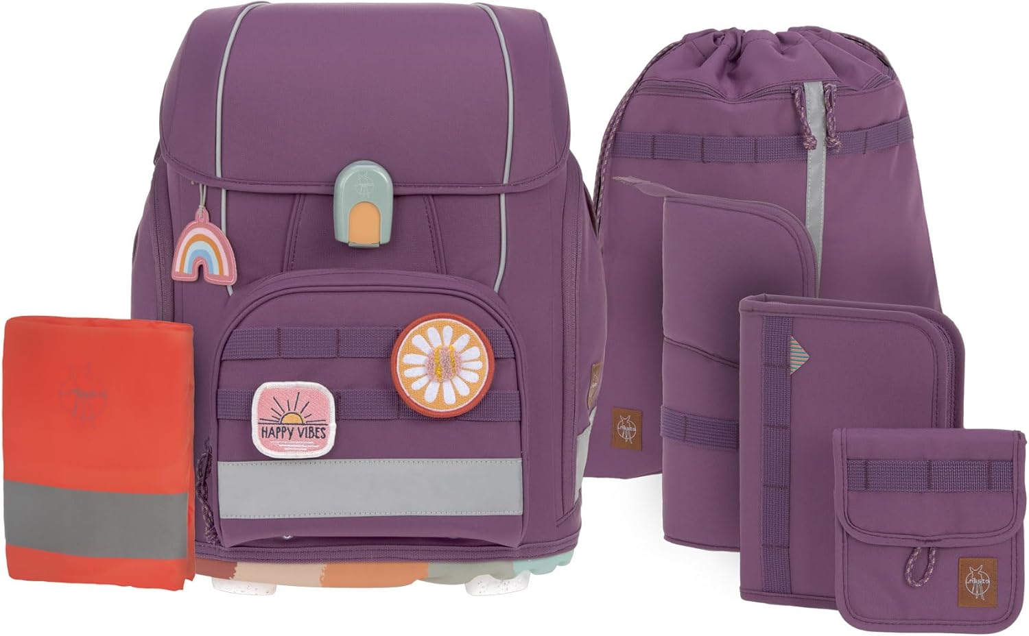 LÄSSIG 7-teiliges Schulranzen Set Kinder/School Set Boxy Unique Schwarz