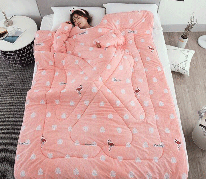 Warm And Cozy Blanket With Sleeves