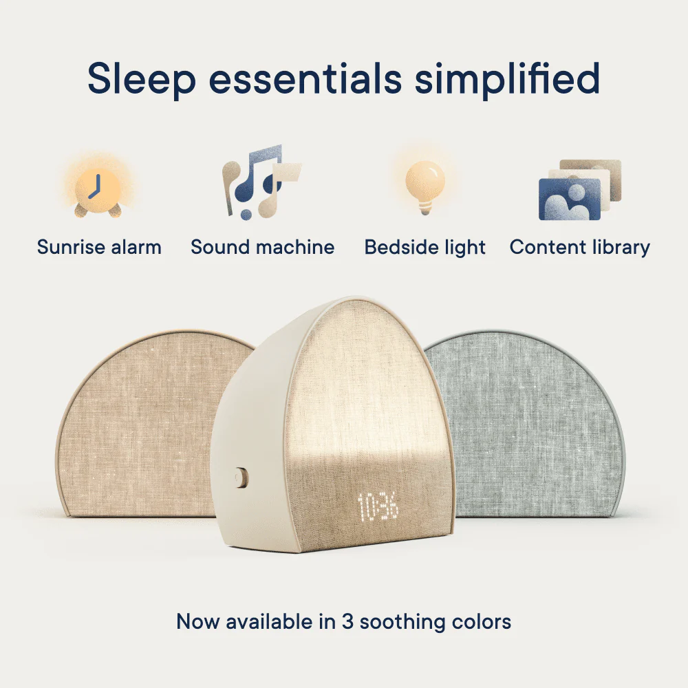 Hatch Restore 2 Sunrise Alarm Clock, Sound Machine, Smart Light (Slate) ー Your Bedside Sleep Guide, White Noise, Custom Sleep Routines, Dimmable Clock, Deep Sleep, Gentle Alarm, Wake Up Rested