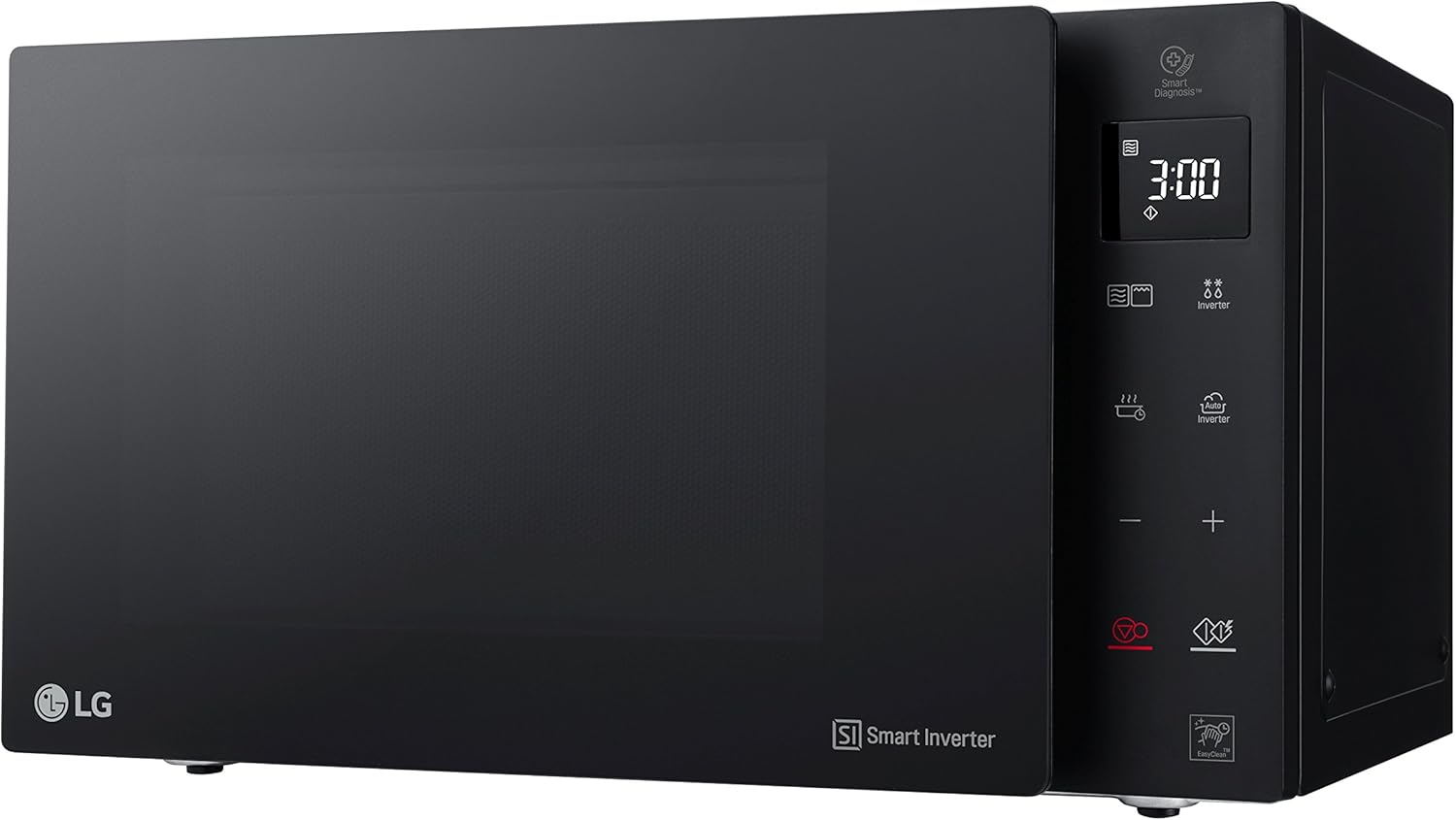 LG MH6535GIS Mikrowelle mit Inverter Technologie & Quarz Grill, 25 Liter Kapazitt, 1000 W, Automatikprogramme, einstellbare Leistungsstufen für optimales Garen und EasyClean-Funktion, Schwarz