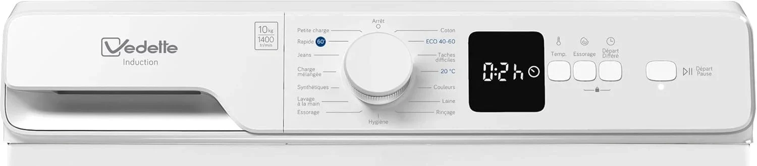 Vedette LFV204QW Lavadora de carga frontal 10 kg, 1400 rpm, blanca
