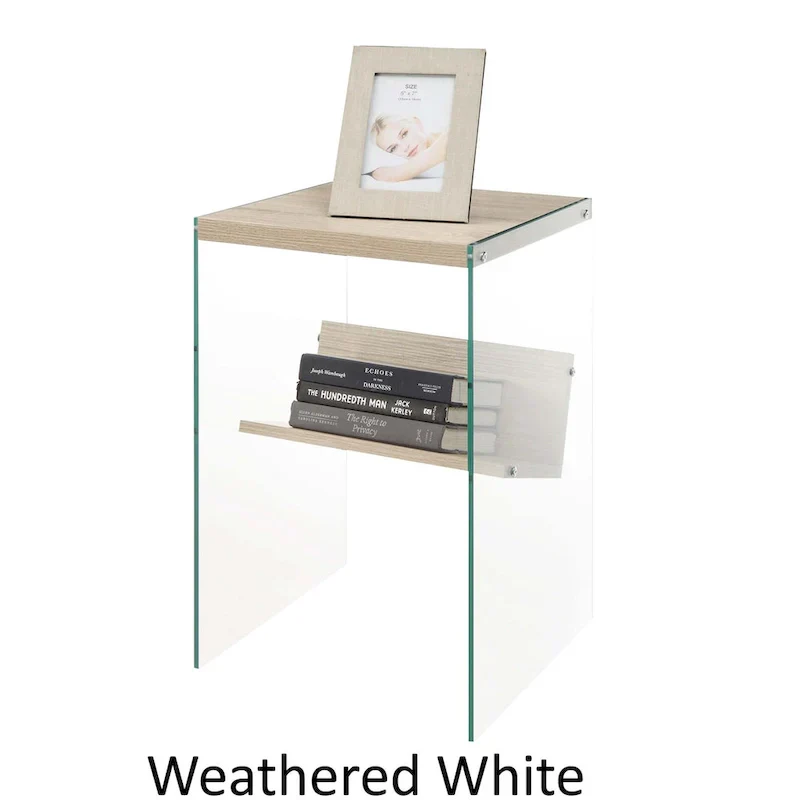 SoHo Glass End Table with Shelf by Convenience Concepts