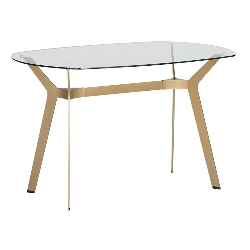 Silver Orchid Myers 48-Inch Modern Metal and Glass Desk