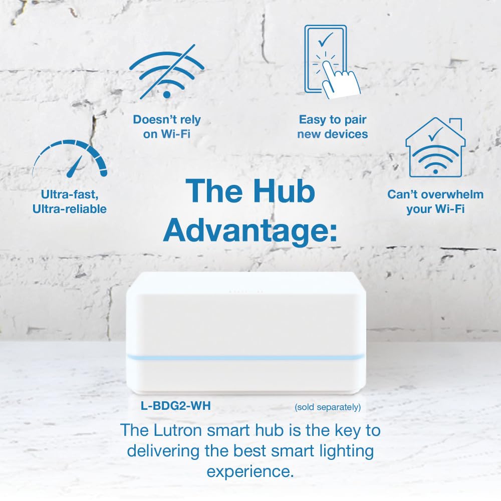 Lutron Caseta ELV+ Smart Dimmer Switch, 250W LED, Alexa Compatible, White, 2-Pack