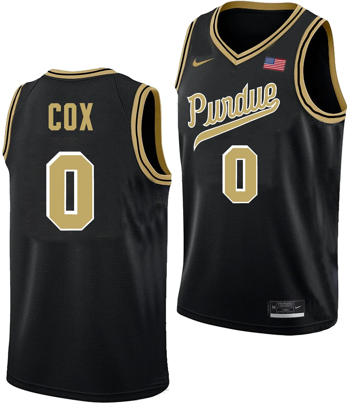 Men's #0 C.J. Cox Purdue Boilermakers College Basketball Jersey