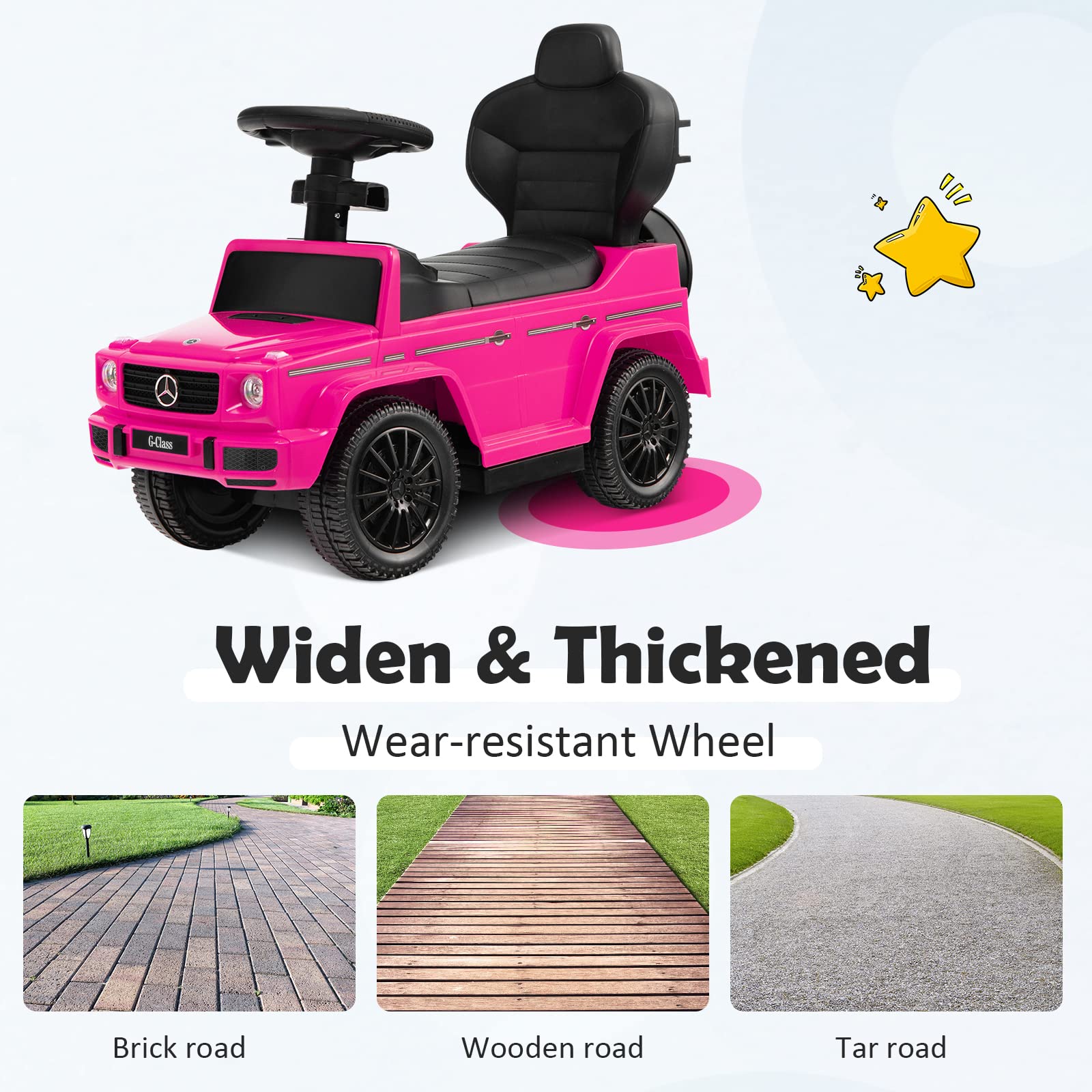 Costzon Toddlers Mercedes Guardrail Underneath