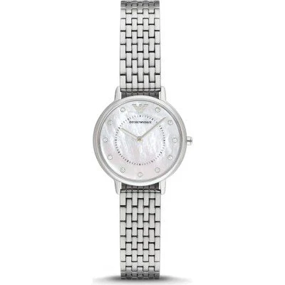 Emporio Armani Kappa Mother of Pearl Dial Silver Mesh Bracelet Watch  AR2511