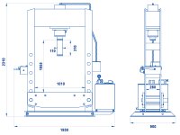 Pressa elettroidraulica OMCN 164/R 3kW a 2 velocit��, portata 100 ton