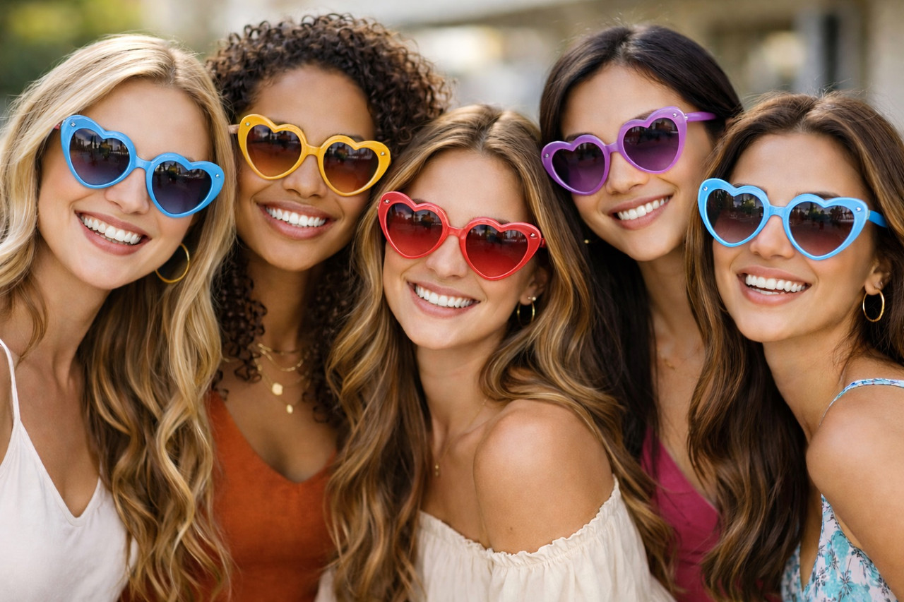 Heart Shape Sunglasses Bulk  Mix Colors  100% UV Superior Quality 1010