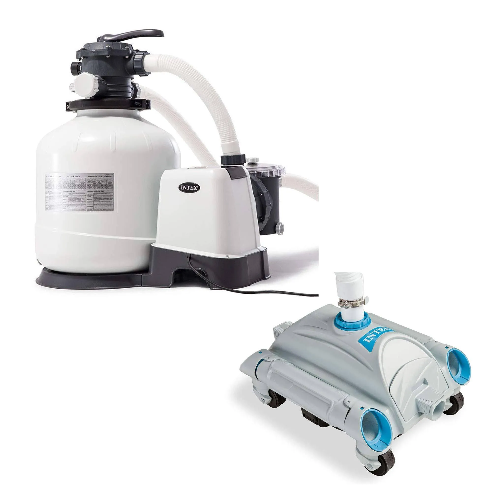 3000 GPH Above-Ground Sand Filter Pump with Automatic Vacuum