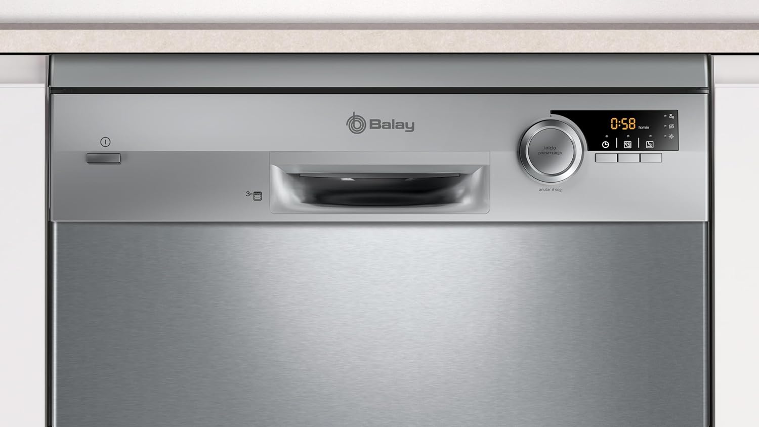 Balay - Dishwasher, Free Installation, 13 Service, 60 cm wide, Silent, Anti-Fingerprint Steel, 3VS572IP