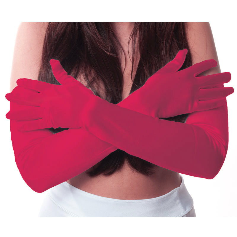 Red Gloves Opera Satin 23