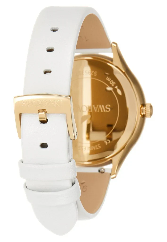 Swarovski Octea Nova Quartz White Dial White Leather Strap Women's Watch 5295337