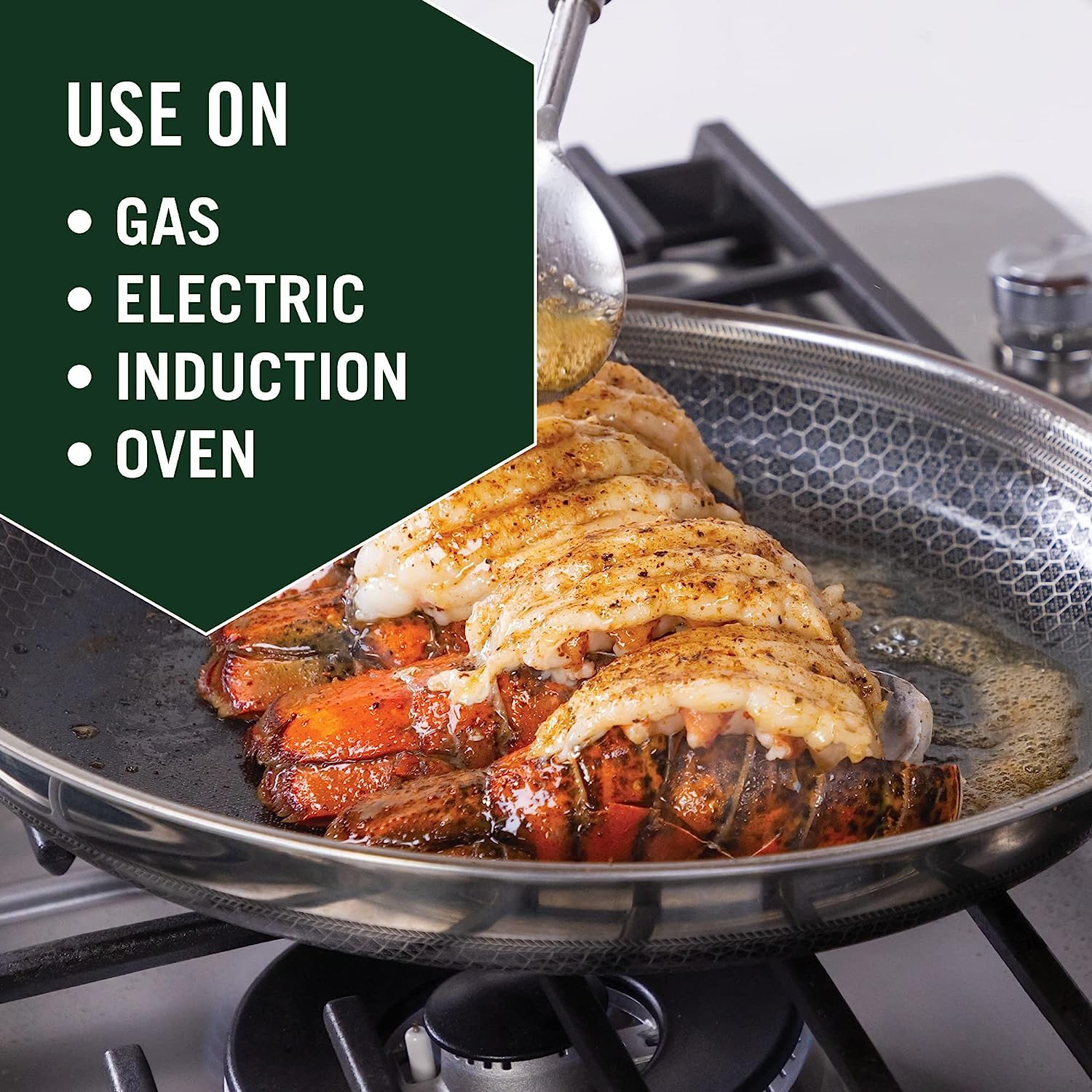 10 Inch Hybrid Nonstick Frying Pan, Dishwasher and Oven Friendly, Compatible with All Cooktops