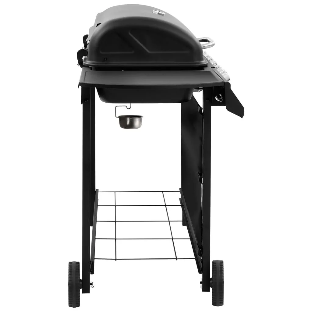 Barbacoa De Gas Con 6 Fogones Negra Vidaxl