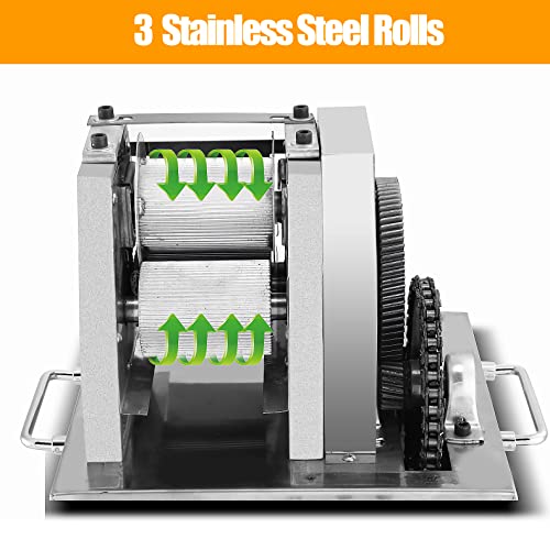 LGXEnzhuo 110V Electric Sugar Cane Press Juicer Machine, 800W Stainless Steel Desktop Sugarcane Juicing Crusher Extractor, with 3 Rollers for Home and Commercial: Home & Kitchen