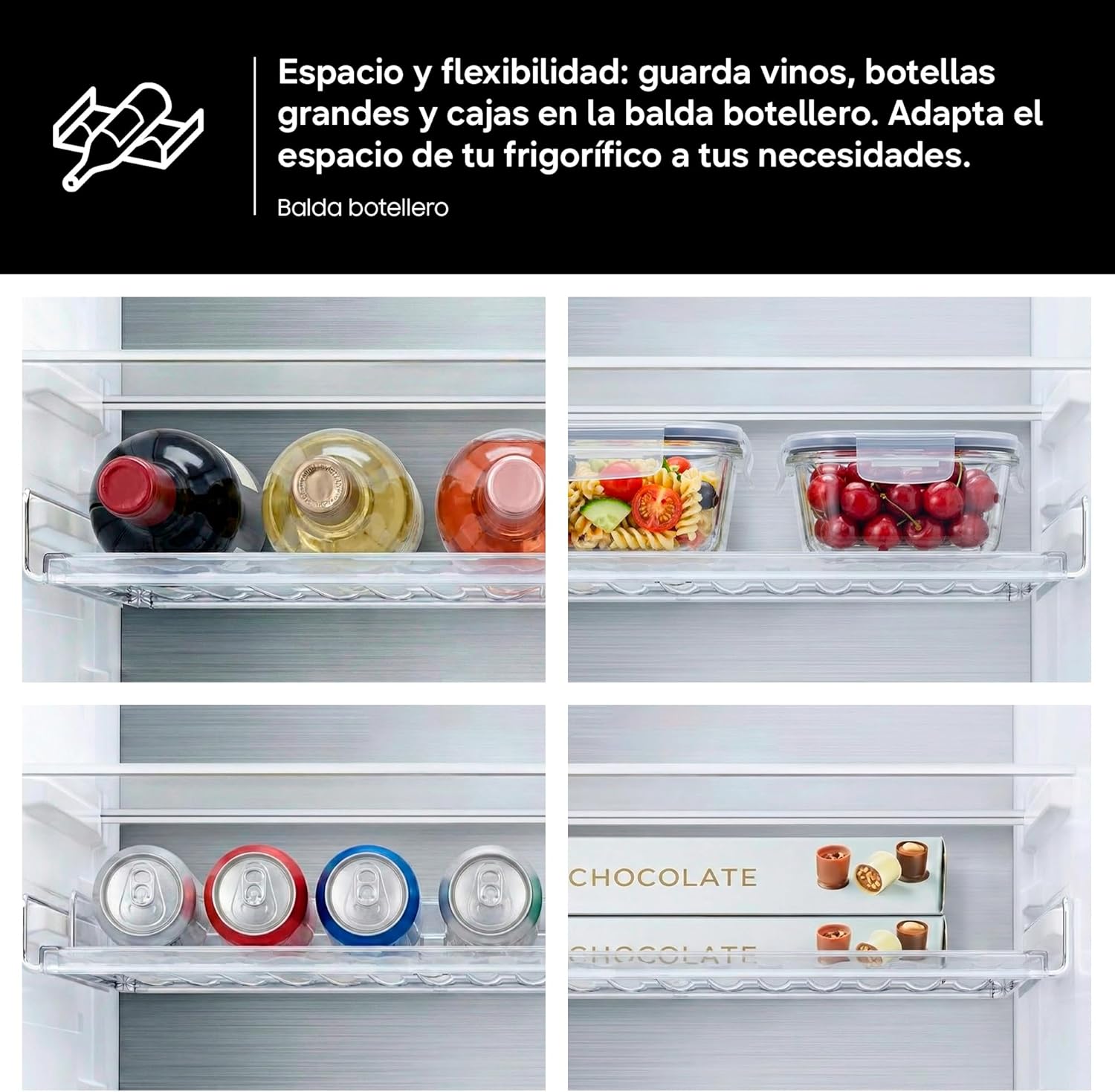 Samsung Frigorífico Combi IA 185.5cm Balda Botellero, Dispensador de agua 341L Clase D Plata RB34C632DSA/EF