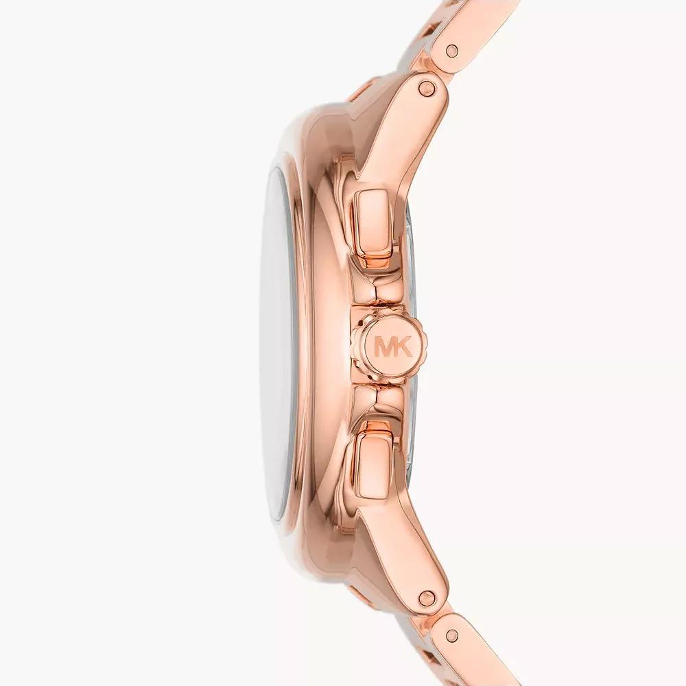Michael Kors Camille Chronograph White Dial Rose-gold Women's Watch - MK7271