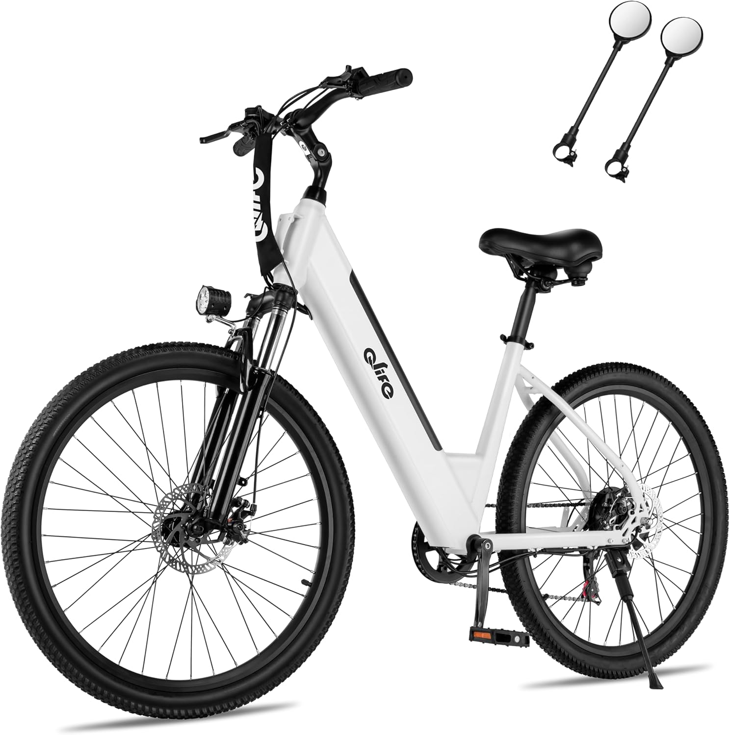 Qlife Cityone Electric Bike for Adults 26 Step-Through 22MPH Ebike with 2.1 Tire,UL2849 Certified Built-in Removable Battery,Peak 750W Motor Ebikes with 7 Speed, Commuter E Bicycle