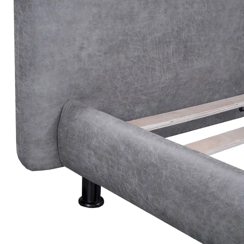 Queen Platform Bed with Dual Oversized Headrests