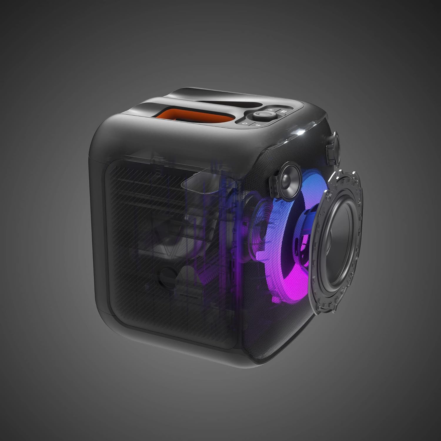 JBL PartyBox Encore – Tragbarer Party-Lautsprecher für drinnen und draußen – Mit eingebauten Lichtern, IPX4-Design und tiefem Bass – 10 Stunden Laufzeit – Schwarz