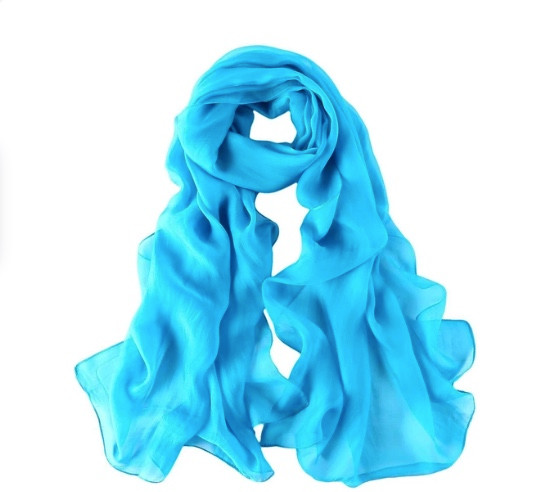 Light Blue Long Sheer Chiffon Scarf   21
