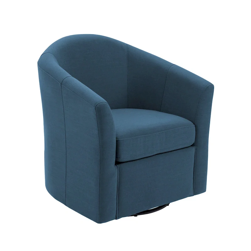 Set of 2 Modern Upholstered Swivel Barrel Chair Living Room Accent Chair