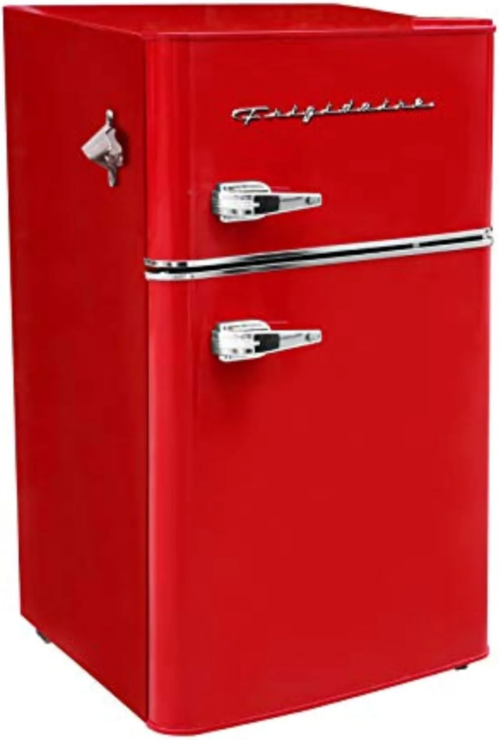 Frigidaire Retro Mini Fridge with Freezer & Side Bottle Opener-Small 2 Door Refrigerator for Office Bar or College Dorm Room-3.1 Cu Ft – 19”