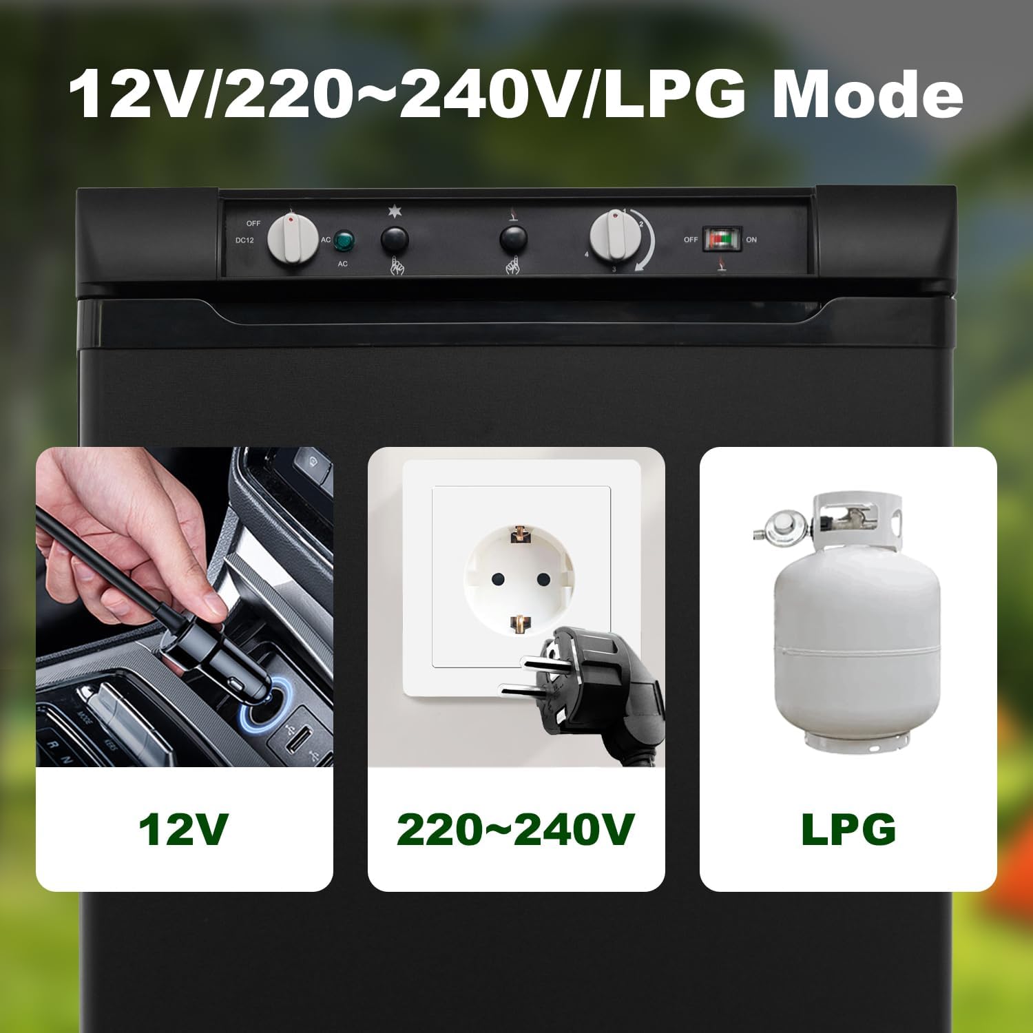 SMETA Nevera Camping Gas 100L, Nevera Trivalente 12V/220V Gas, Frigorífico 12V, Silencioso Refrigerador Combinado para Camping, Caravana, Garage, Mobile Home, Dormitorio, Negro