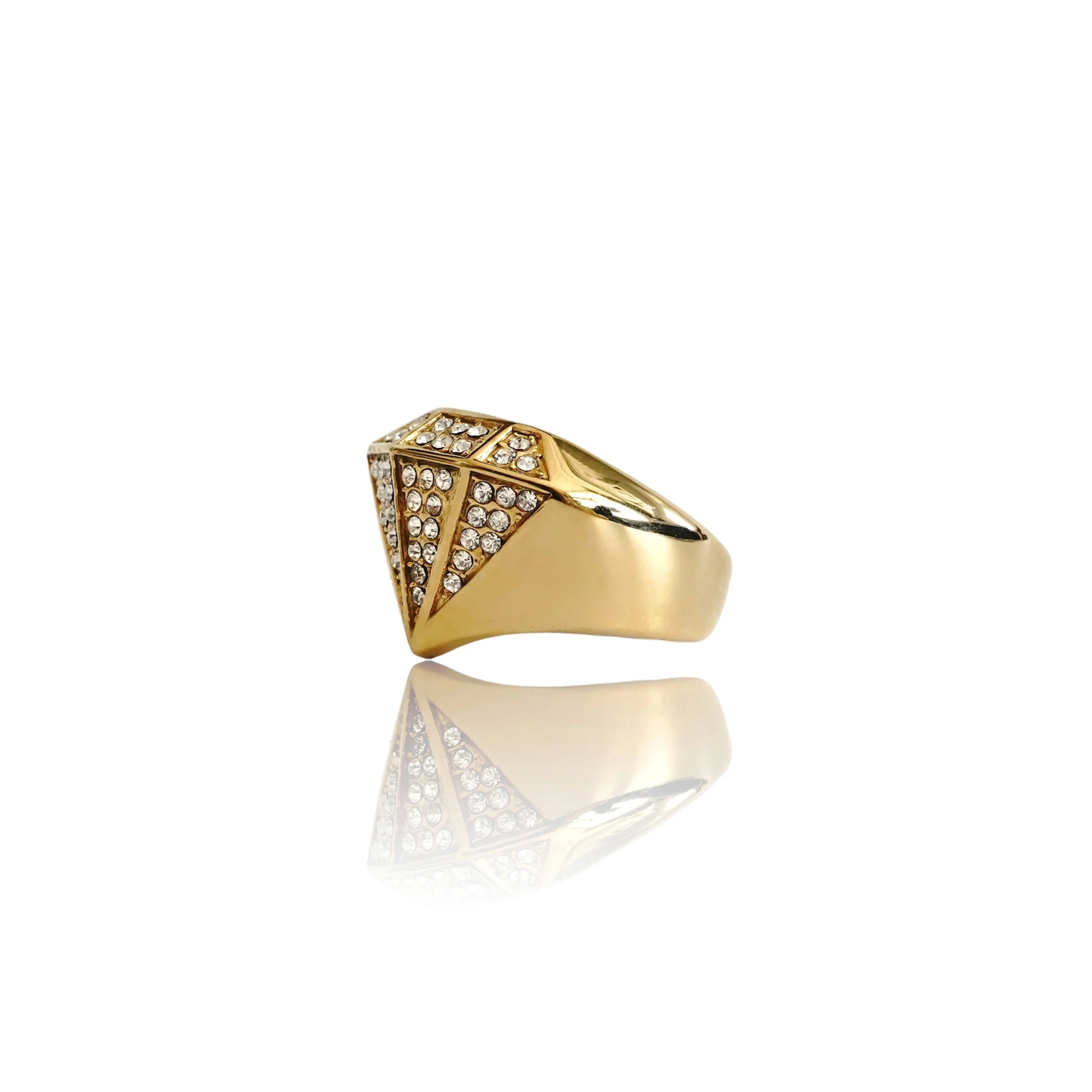 Big Daddy Bling Diamond Shape Gold Iced Out Ring