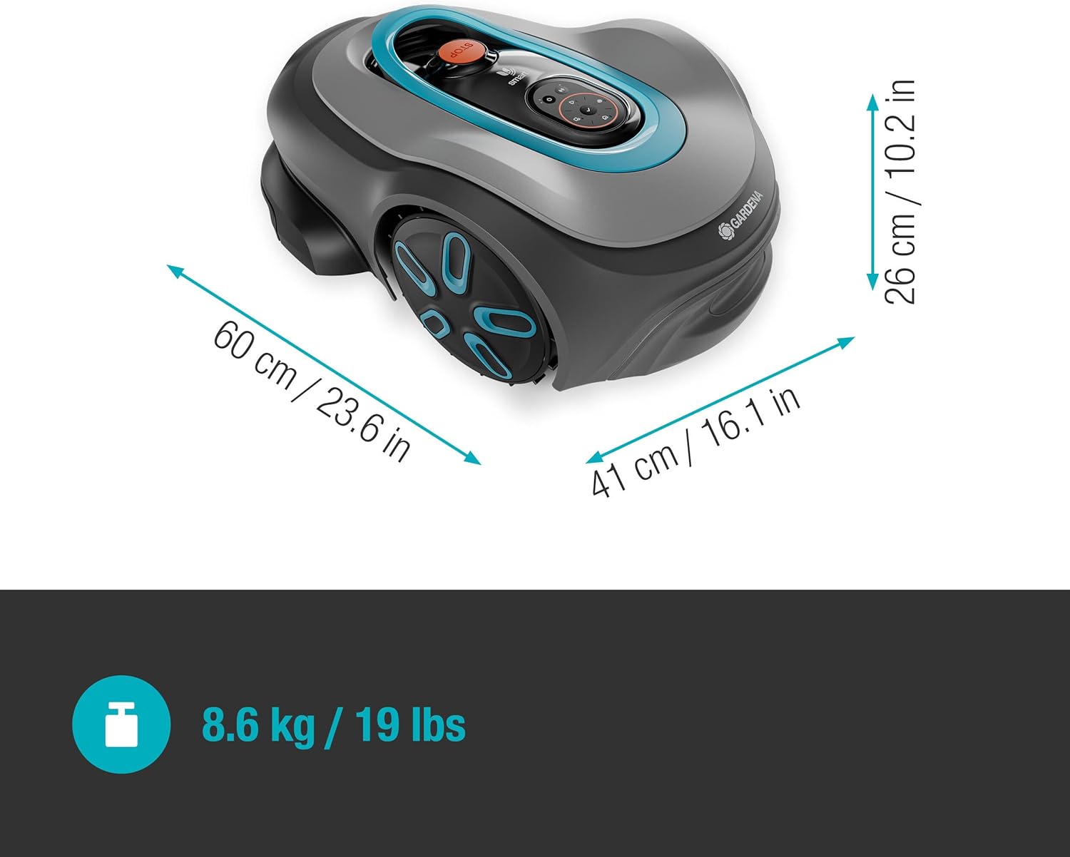 Gardena smart SILENO pro 600 m² Mähroboter, für Rasenflächen bis 600 m², LONA Intelligence, Trim-to-Edge, DuoConnect, leiser Betrieb, intelligenter Mäher mit App Steuerung (19802-20)