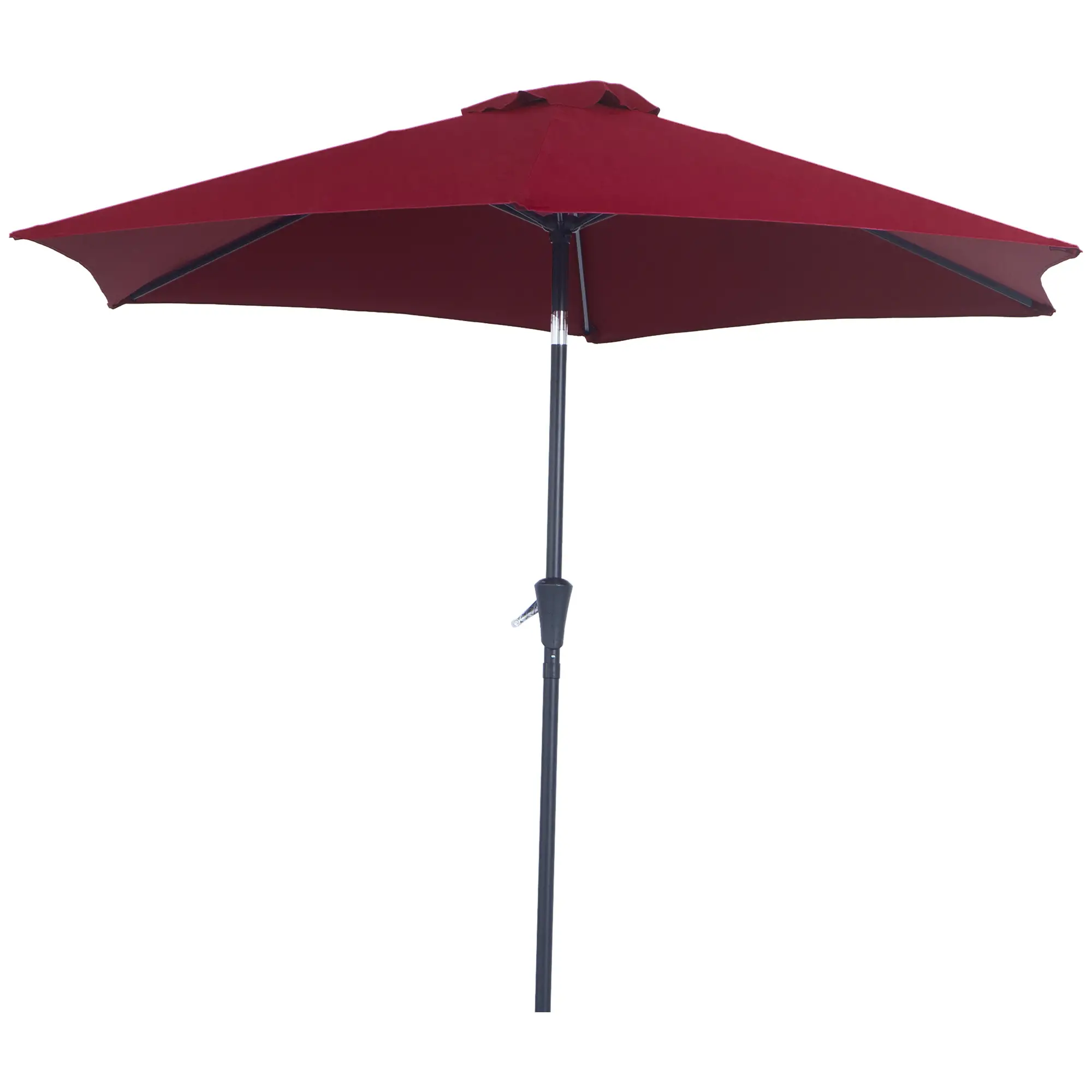 Outsunny Parasol Kantelfunctie Handslinger Aluminium Rood