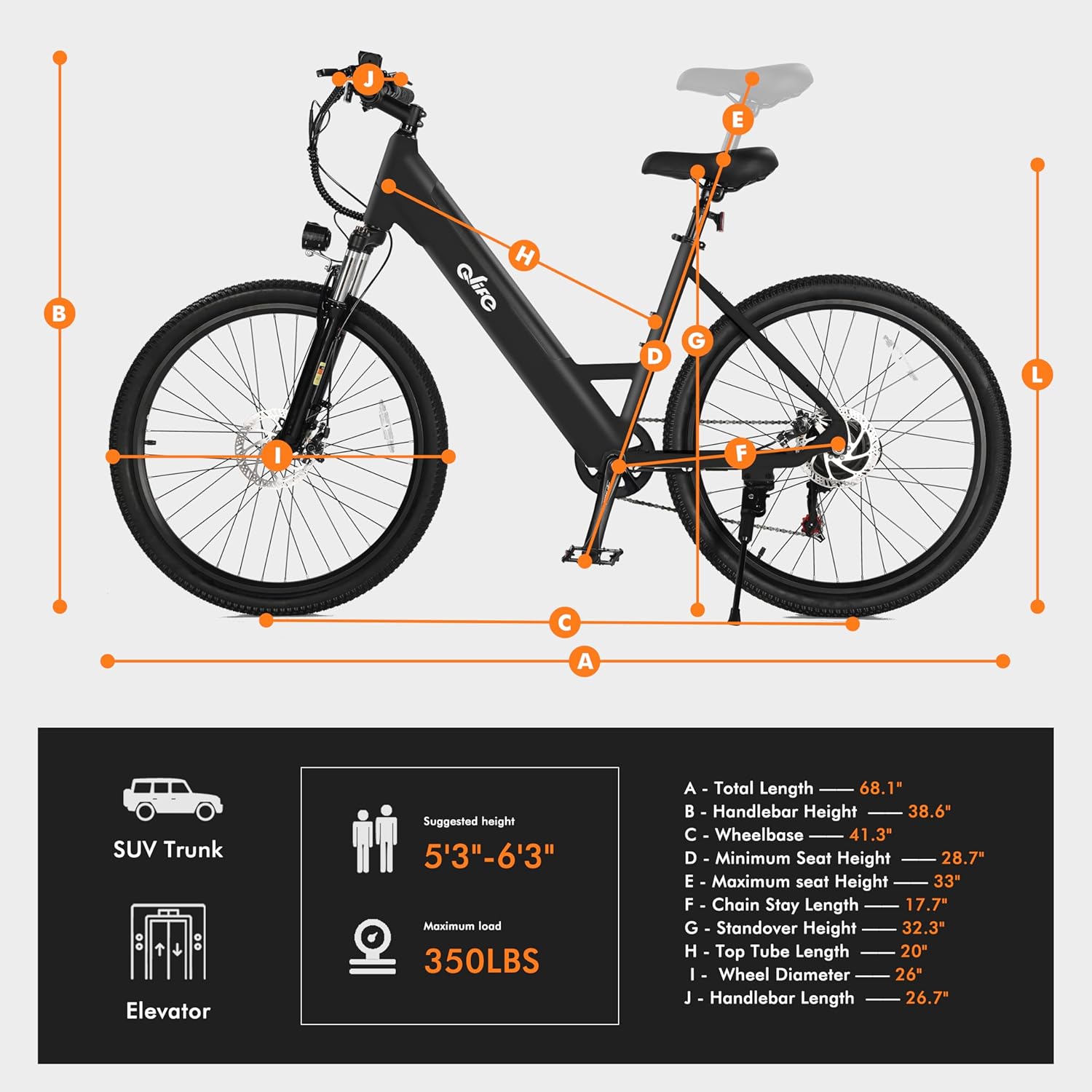 Qlife Cityone Electric Bike for Adults 26 Step-Through 22MPH Ebike with 2.1 Tire,UL2849 Certified Built-in Removable Battery,Peak 750W Motor Ebikes with 7 Speed, Commuter E Bicycle