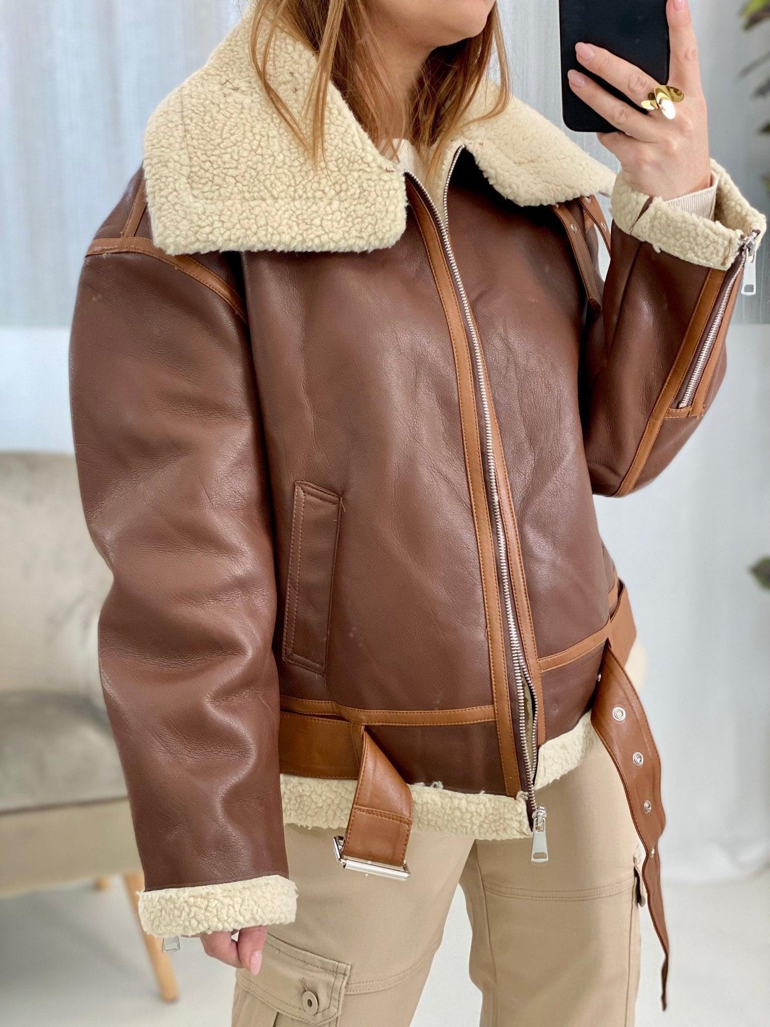 CHAQUETA AVIADOR MARRON