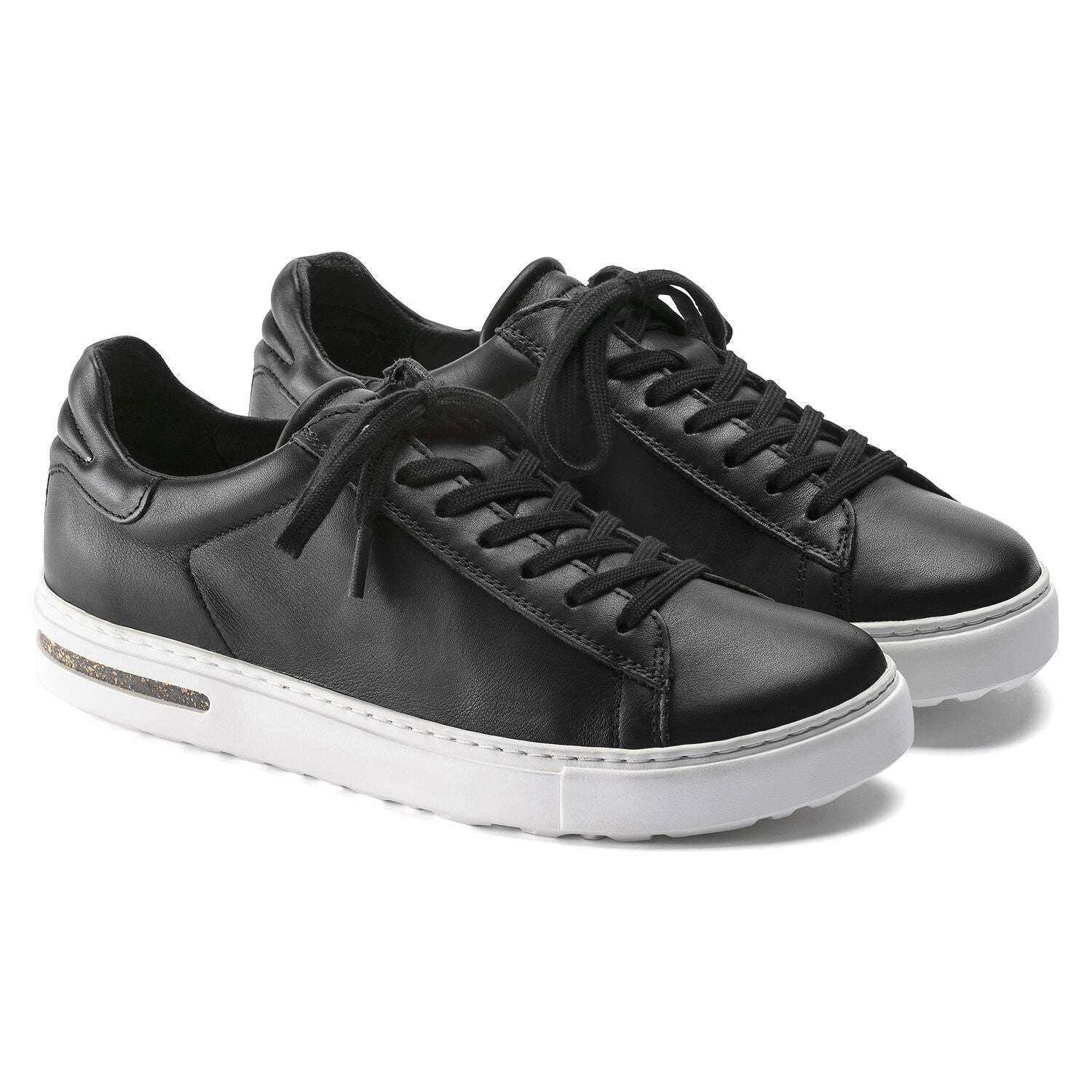 Bend Low, Natural Leather - Black leather sneaker