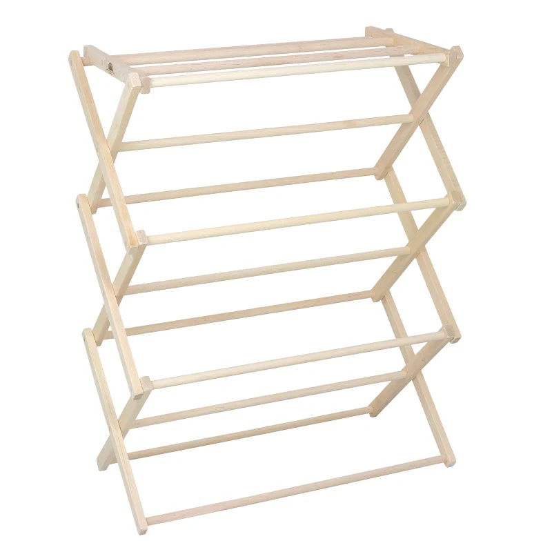 Pennsylvania Woodworks Medium Flat Top Clothes Drying Rack: Solid Maple Hard Wood Laundry Rack for Sweaters, Blouses, Lingerie & More, Durable Folding Drying Rack, Made in USA, No Assembly Needed