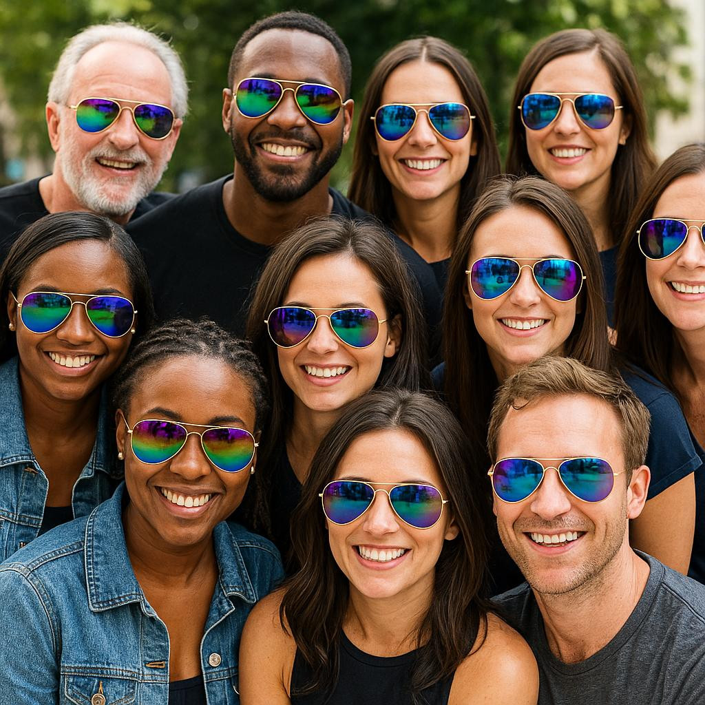 Multicolored Aviators Reflective Mirror Sunglasses 7130D