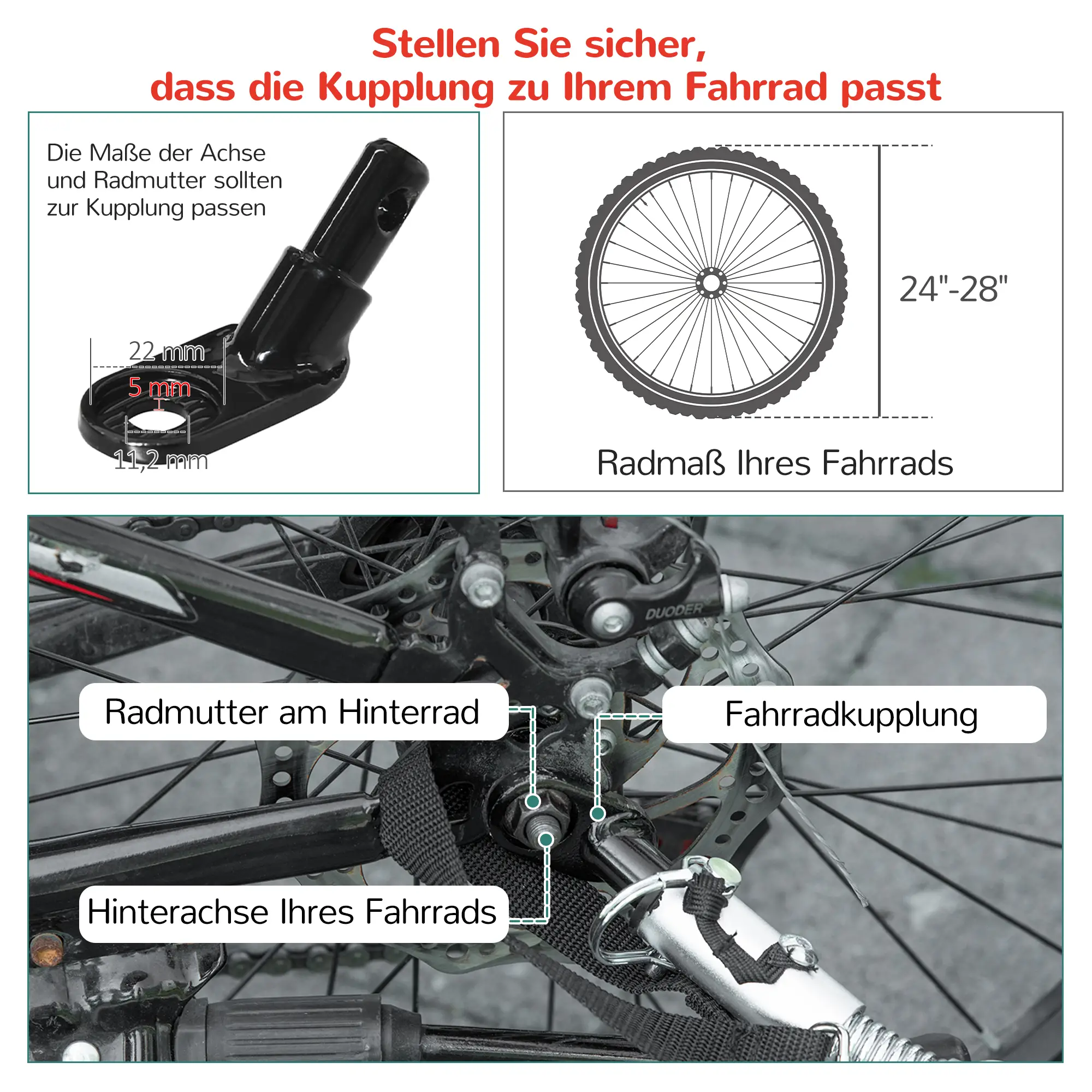 HOMCOM Kinderfietskar 2-in-1 Duwkar veilige rit rood