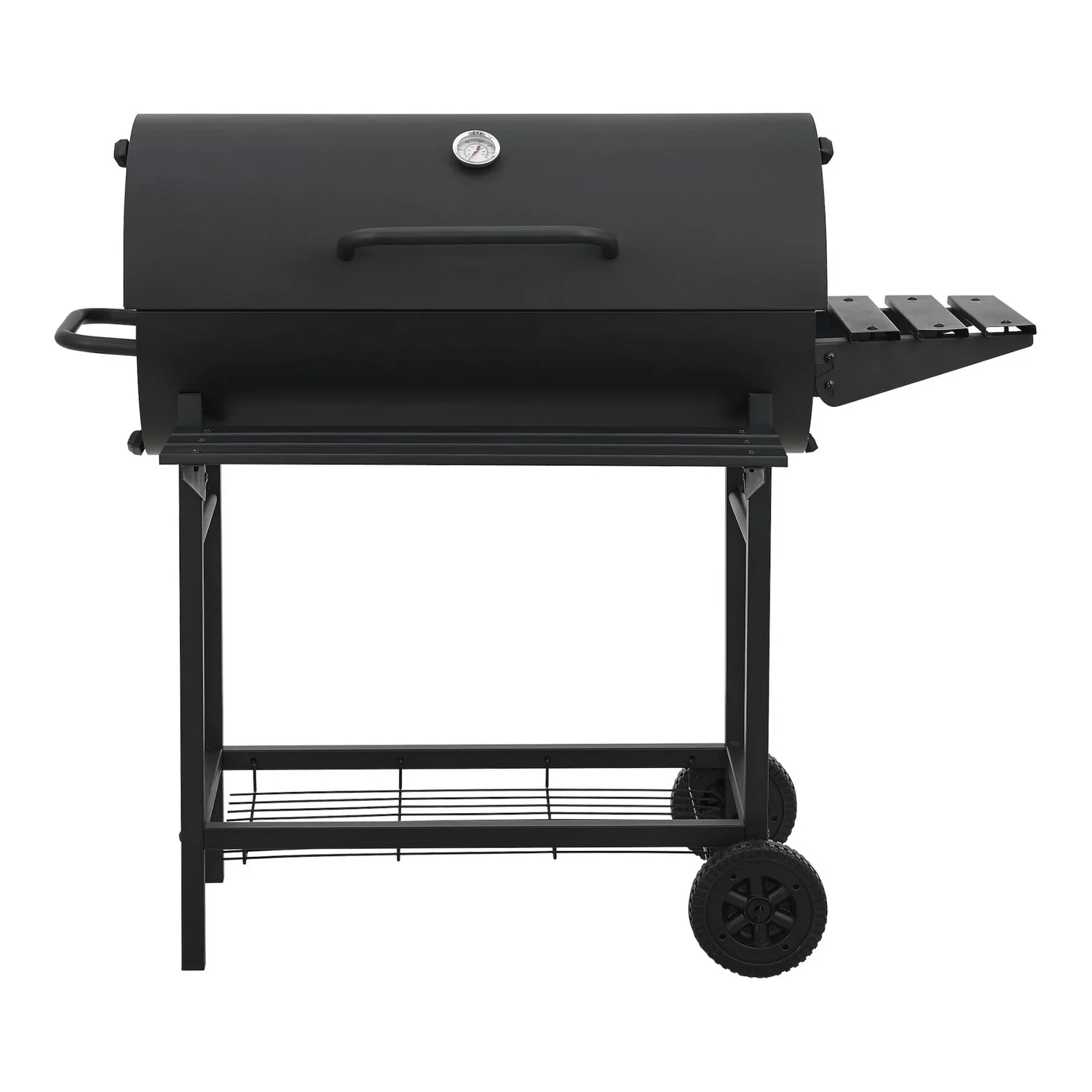 Barbacoa De Carbón Armento Con 2 Ruedas Termómetro Acero - Negro [casa.pro]