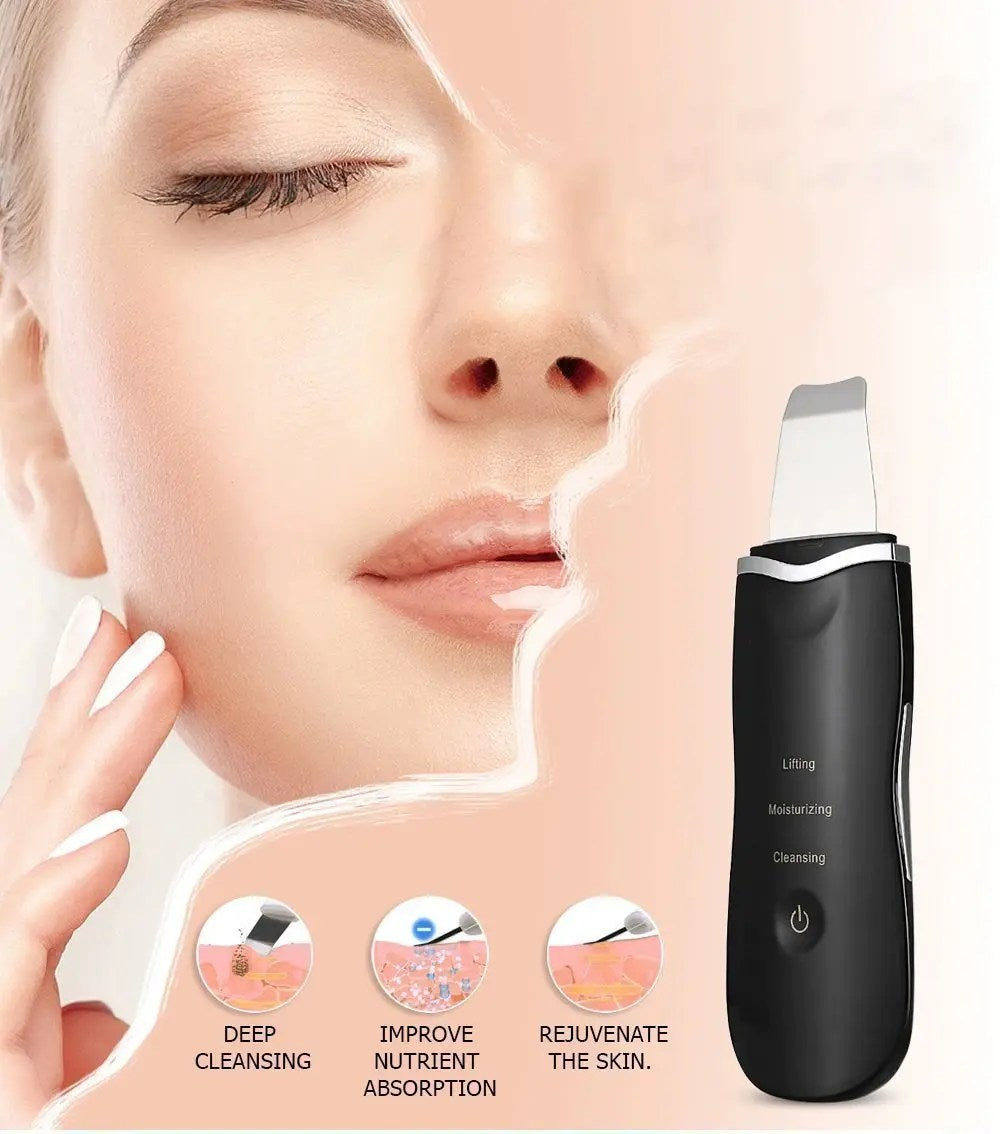 Ultrasonic Skin Scrubber Spatula Face Cleaner Scraper