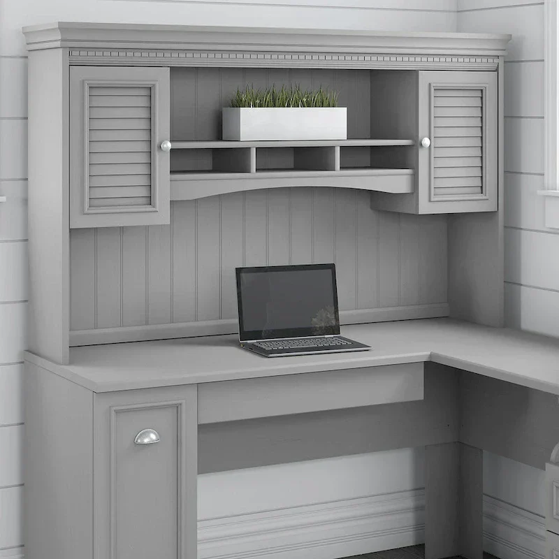 Bush Furniture Fairview 60W L-Shaped Desk Hutch
