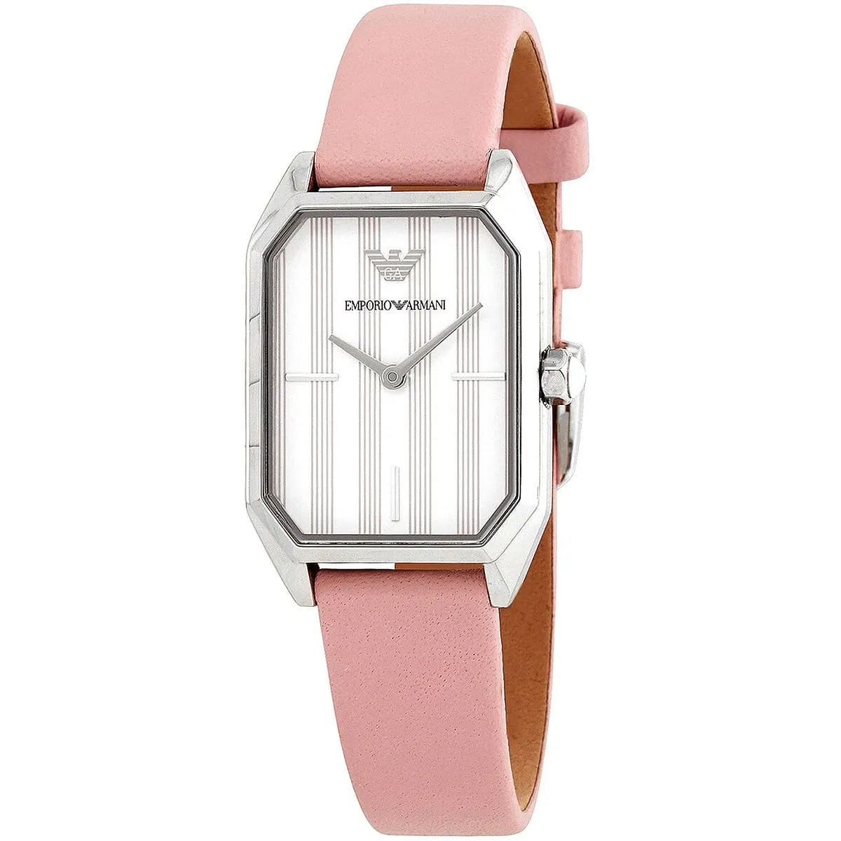 Emporio Armani Classic Rectangle Pink Genuine Leather Women's Watch - AR11207