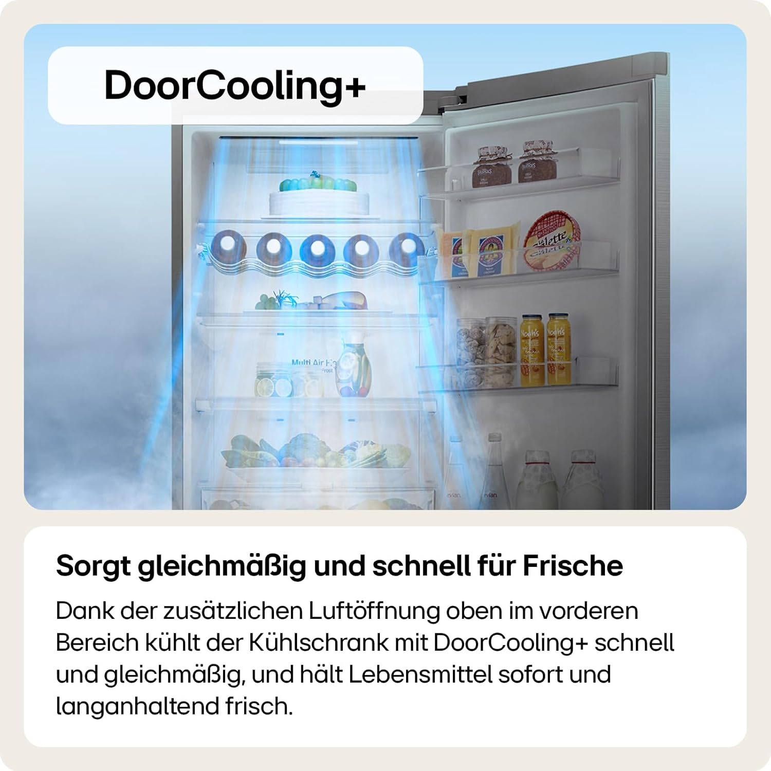 LG GBP62DSNCN1, Klasse C, 384 L, Kühl-/ Gefrierkombination, Frische Features, Kühlschrank mit Gefrierfach und Innendisplay, DoorCooling+, LINEARCooling, 59,5 x 203 x 67,5 cm ꟷ Dark Graphite