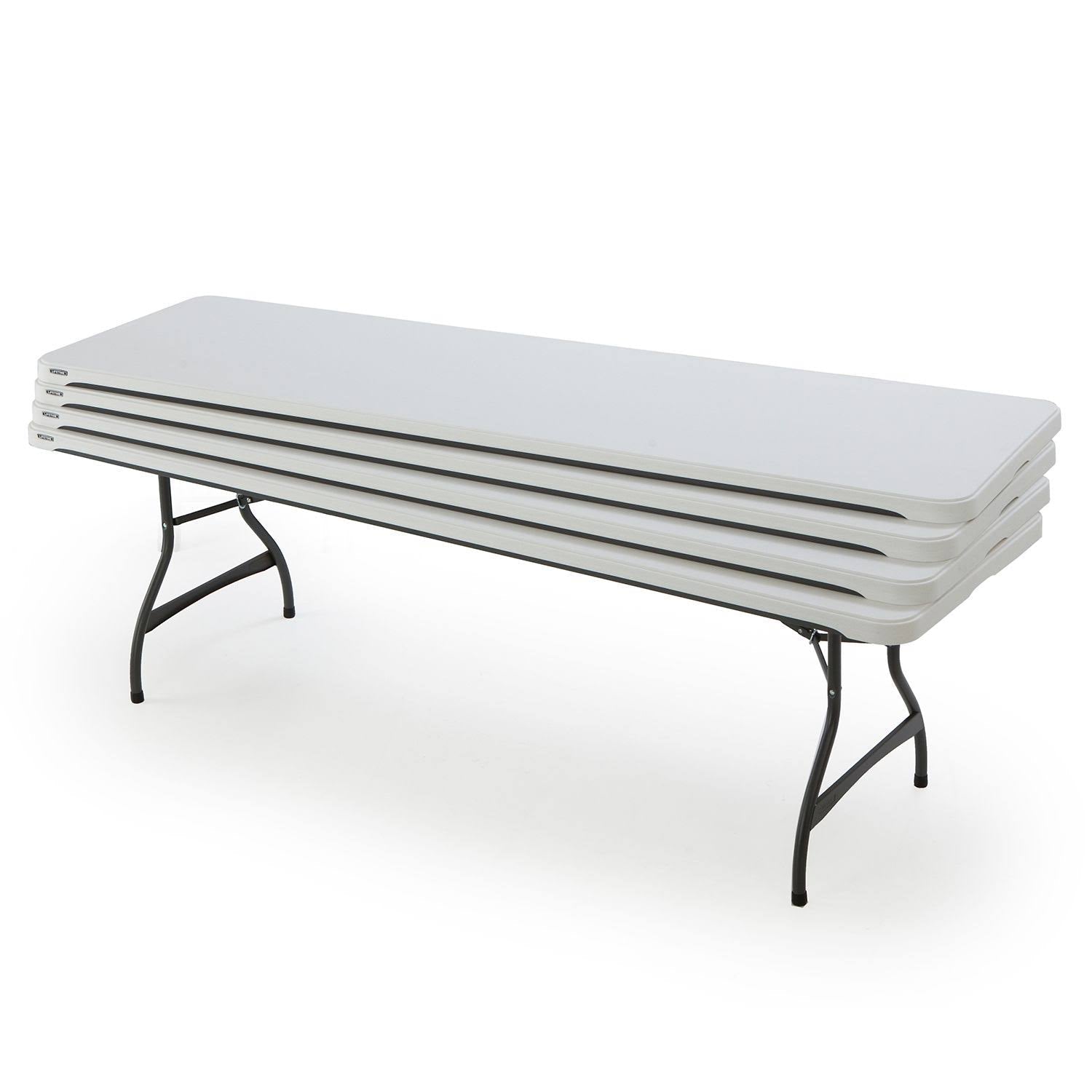 Lifetime 4-Pack Commercial Stacking 8 ft Folding Table ?C White (80344)