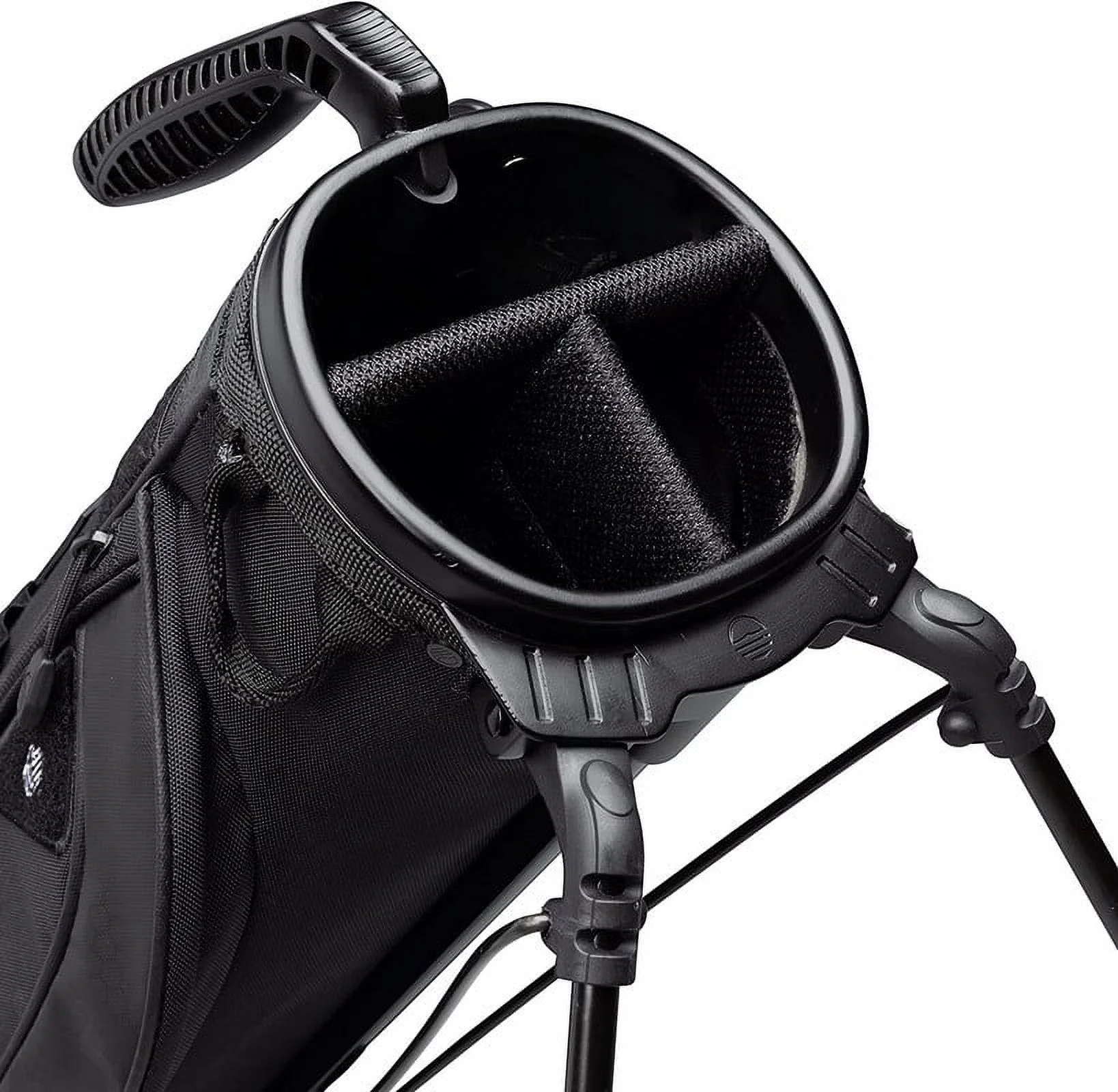 Bolsa de golf Sunday Golf Loma XL - Ligera, con bandolera y función de soporte - Fácil de transportar para pitch & putt - Bolsa con soporte para práctica, campo par 3 y ejecutivo, 1,5 kg (Negro mate)