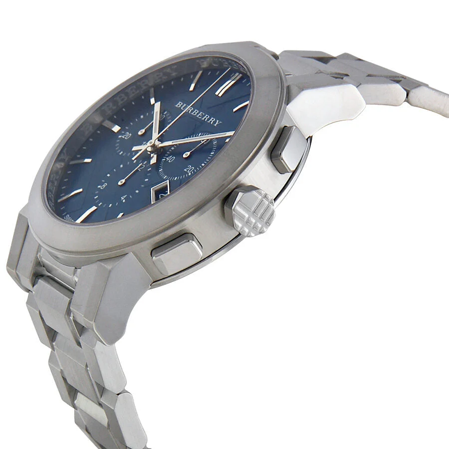 Burberry Chronograph Blue Dial Stainless Steel Men's Watch BU9363