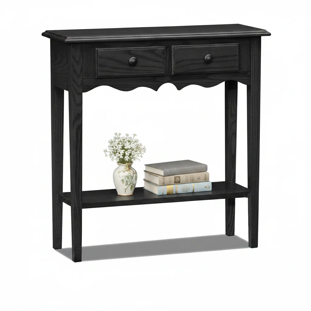Compact Slate-Finished Console Table